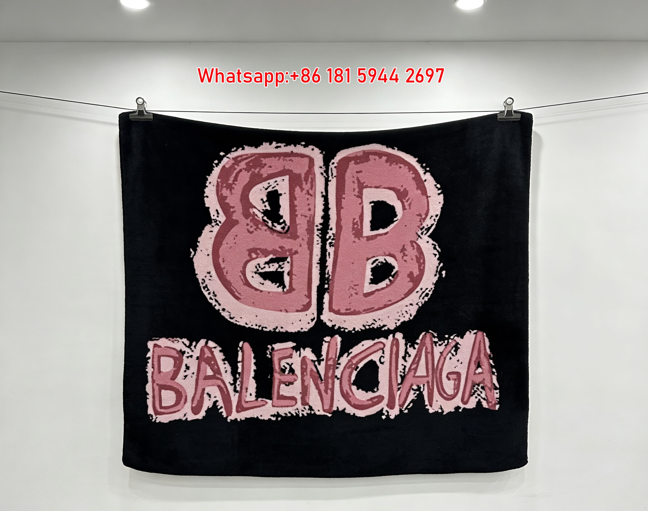 Balenciaga BB Logo Flannel Sofa Throw Blanket BA145